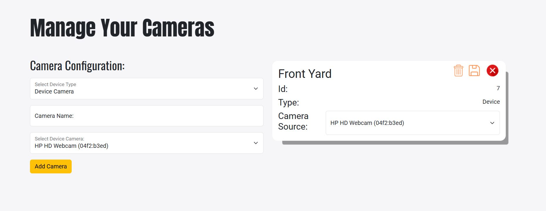 Camera Management System created by Xhulio Veizaj, Data Engineer in Albania