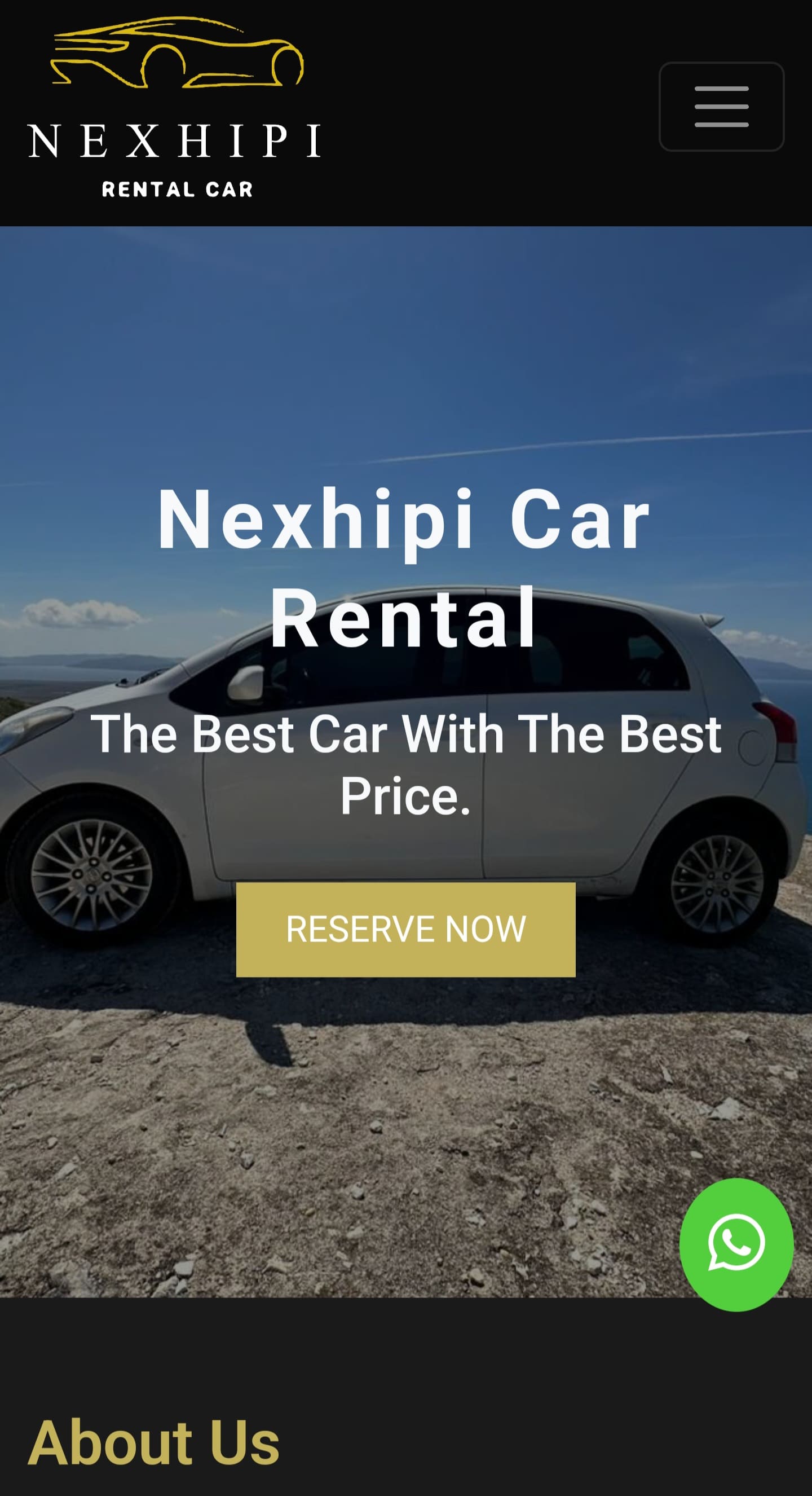 Mobile Version of Nexhipi Car Rental Website created by Xhulio Veizaj, Programmer in Albania