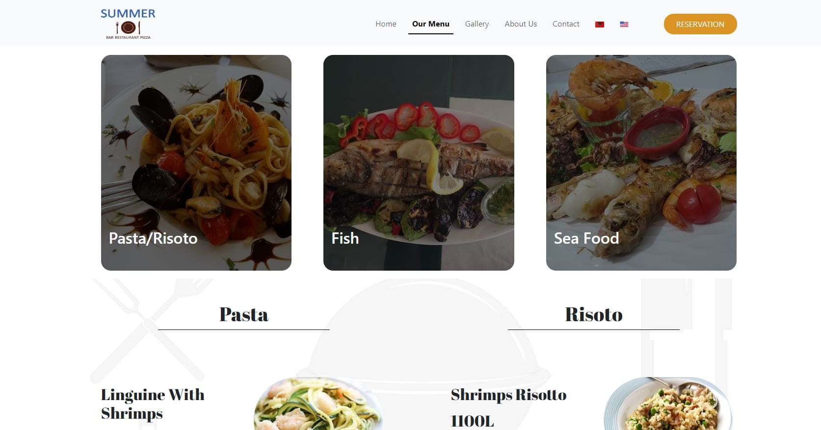 Summer Restaurant Website created by Xhulio Veizaj, Software Engineer in Tirana