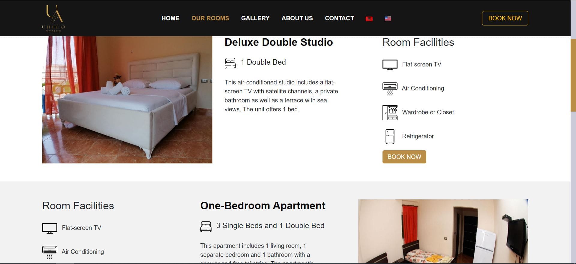 Destiny Hotel Website created by Xhulio Veizaj, Database Designer in Tirana